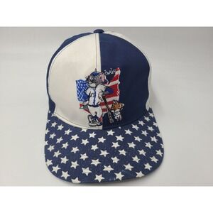 Vintage Tom & Jerry Baseball American Flag Cartoon Corner Snapback Hat Cap Men